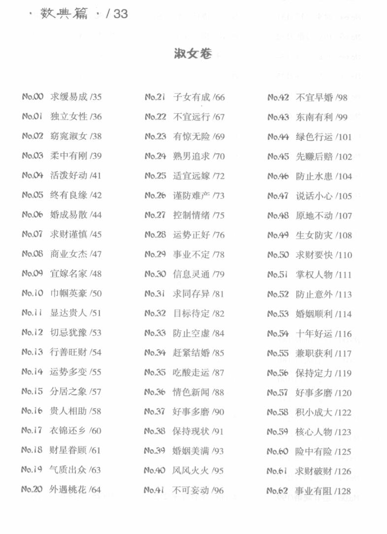 你说数字我测运  百数易典  数字占卜  淑女卷 绅士卷插图2